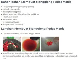 cara membuat manggleng pedas manis